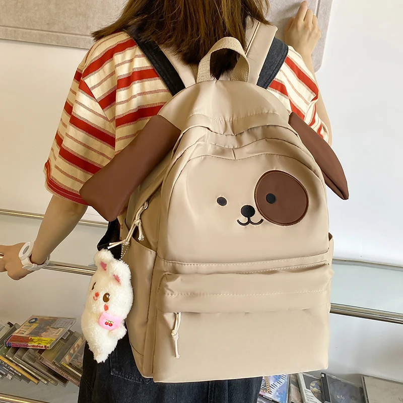 Miyagawa Large-capacity Cute Women Multi-Pocket Nylon Backpack Ins High School Student School Bag Female Girl Backpack Book