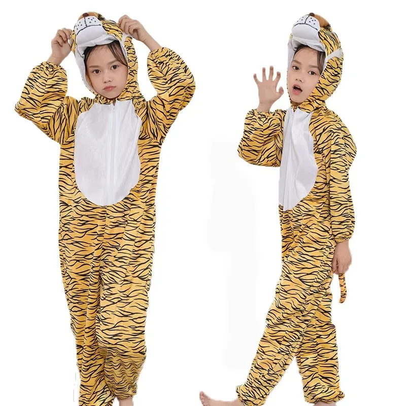 Umorden niños disfraz de Animal Cosplay dinosaurio Tigre elefante Halloween animales disfraces mono para niño niña