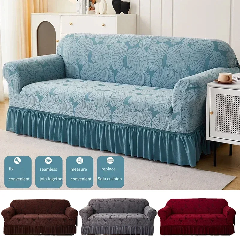 1/2/3/4 Seater Sofa Cover Single Double Three Four-Seater Yksivärinen Dustproof Sofa kansi sohvan Cover All-inclusive Elastic