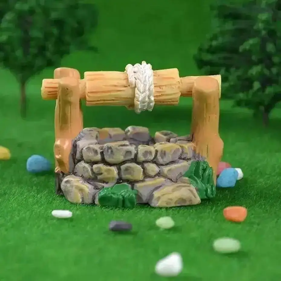 1Pcs Fairy Garden Mini Water Well Figurines Miniature Craft DIY Ornament Garden Home Decor Accessories Handmade Gifts Miniatures
