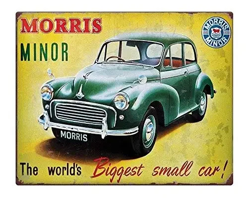 Morris Minor Retro Car Rusty Effect Dad Metal Street Sign 8x12 Novelty Sign  Signs for Homes 258969