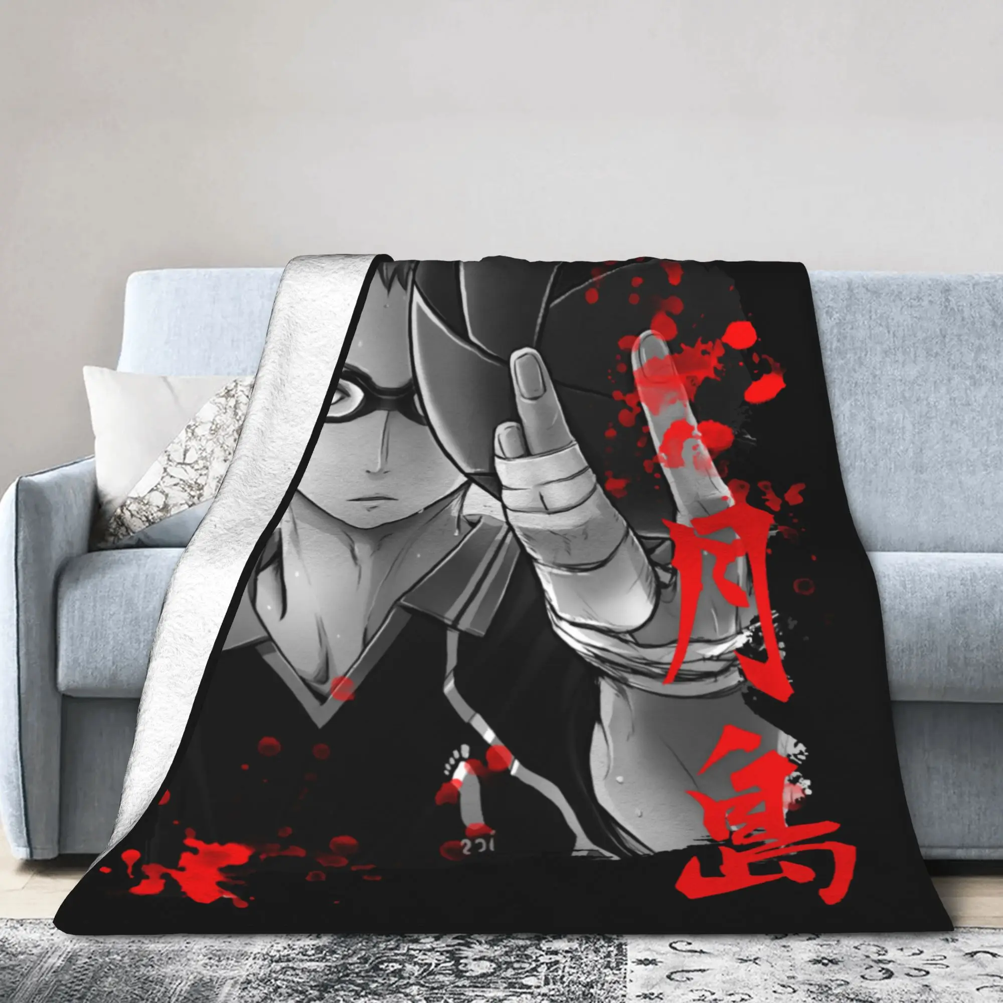 Haikyuu Kei Tsukishima Blanket Fleece Printed Karasuno Volleyball Kageyama Portable Soft Throw Blanket for Sofa Couch Bedspread