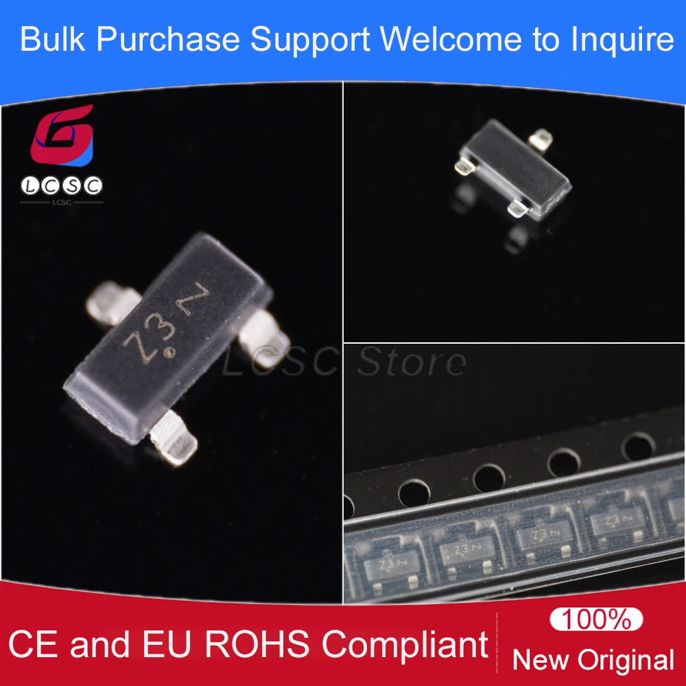 20-100Pcs/Original BZX84C5V6LT1G Mark Code Z3 Freestanding Zener Diode 5.6V 250mW ±7% Surface Mount SOT-23-3