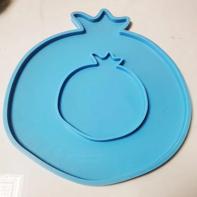 B*1PC Blue Pomegranate Geode Epoxy Resin Mold Handmade Cup Mat Mug Pad Silicone Mould DIY Crafts Mold