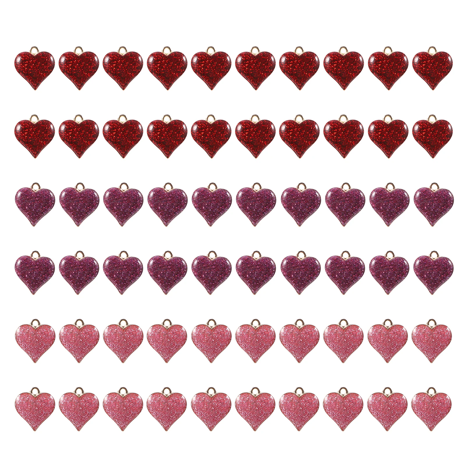 

60pcs Heart Shaped Alloy Charms Elegant Glitter Durable Necklace Pendants DIY Jewelry Earrings Accessories Valentine Gifts