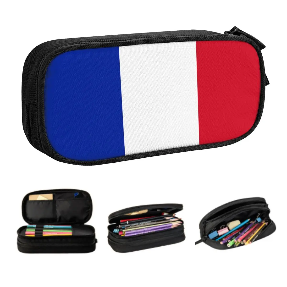 Flag Of France Customized School Pencil Case Girls Boys Large Capacity French Proud Pencil Pouch Students Stationery