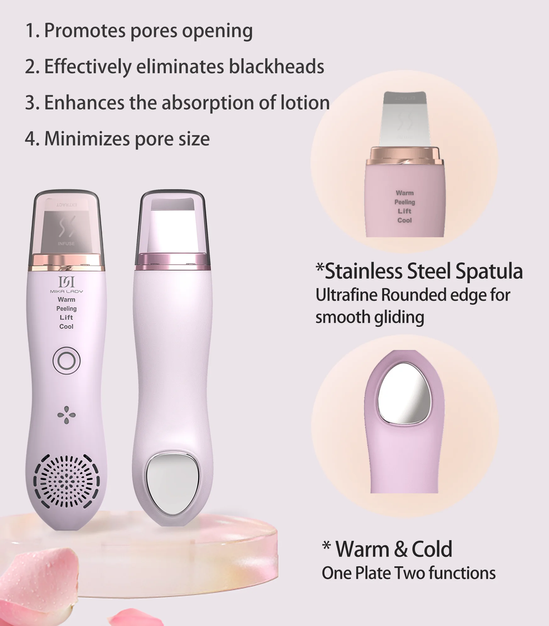 เครื่องขัดผิวหน้าซิลิโคนแบบมีดโกน ขจัดสิวเสี้ยน ทำความสะอาดผิวหน้าอย่างล้ำลึก