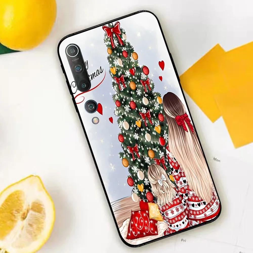 Coque de téléphone joyeux hiver Noël Fashion Girl, Xiaomi Mi, 5X, 8, 9, 10, 11, 12 Lite Pro, 10T, PocoX3Pro, PocoM3, Note 10 Pro Lite