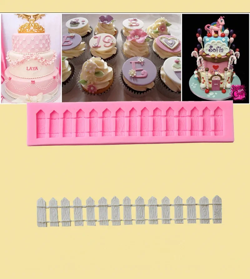 

New Fashoion Chocolate Candy 3D Silicone Fondant Garden Fence Cake Mold Decoration Pastry Cake Mould Tools LB 480