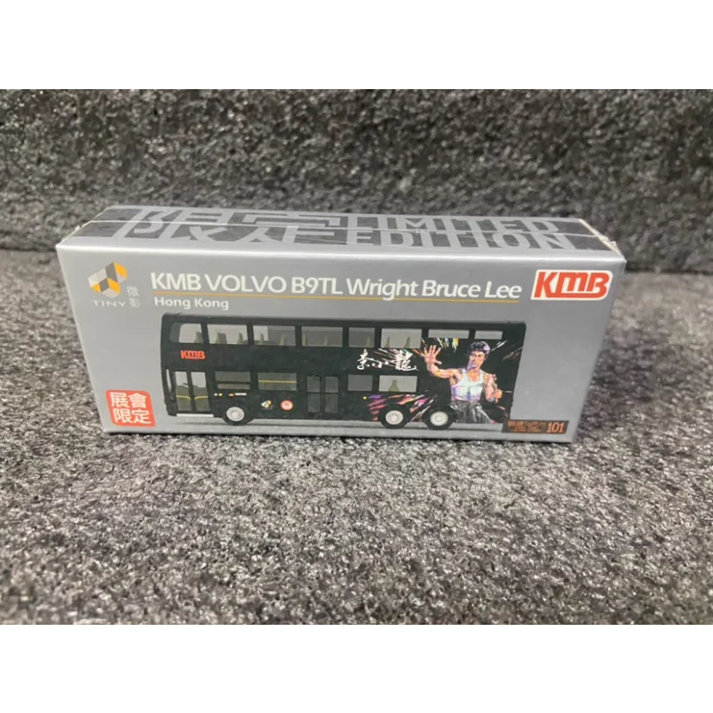 دييكاست صغيرة فولفو بروس لي هونغ كونغ حافلة ذات طابقين KMB B9TL سبيكة سيارة نموذج تحصيل لعبة هدية تذكارية عرض حلية #1