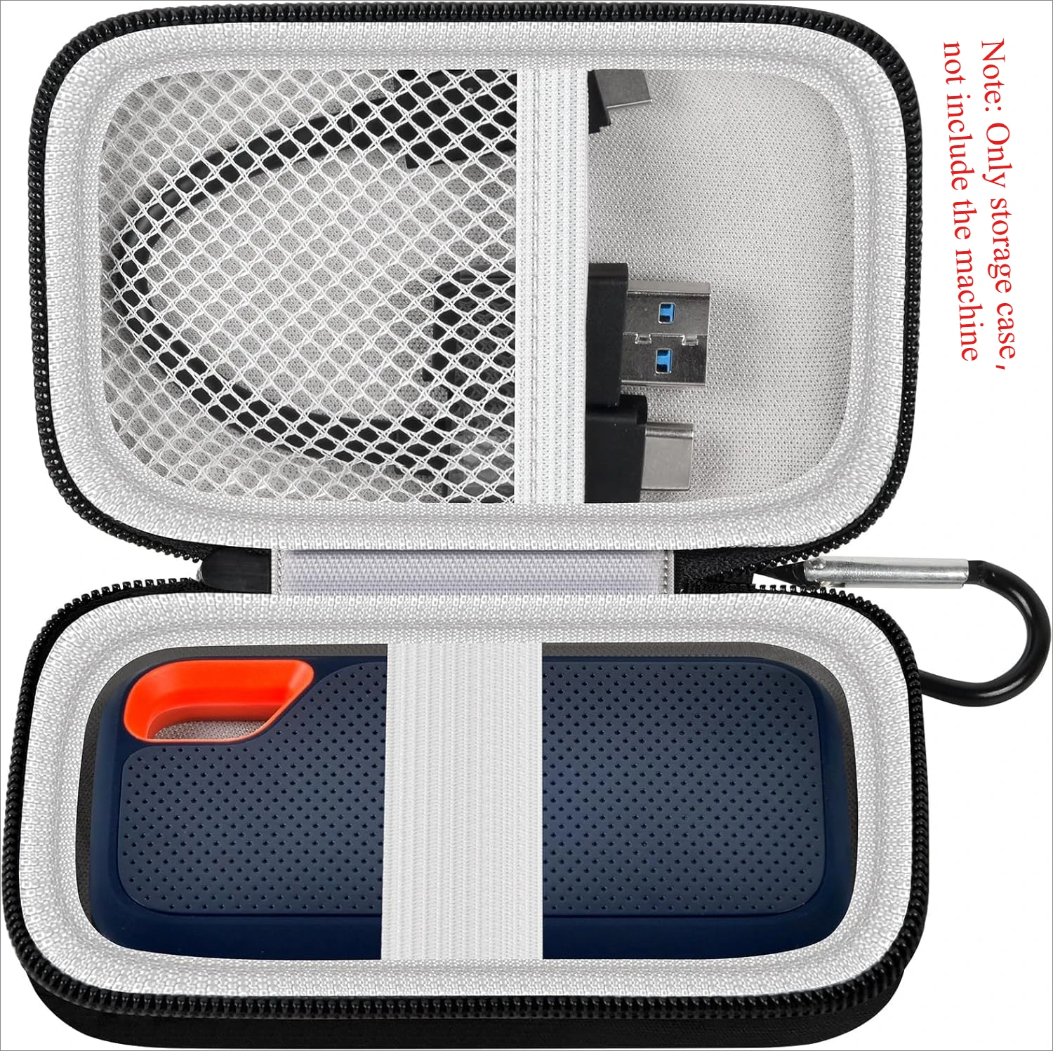 حقيبة تخزين لـ SanDisk 500GB/ 1TB/ 2TB/ 4TB Extreme Portable SSD - ما يصل إلى 1050 ميجابايت/ثانية - USB-C، USB 3.2 Gen 2 - خارجي (حقيبة فقط)