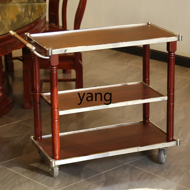 عربة متنقلة تعمل بالدفع اليدوي من LH لتوصيل الطعام التجاري في الفنادق وعربة أطباق جانبية وعربة النبيذ #4