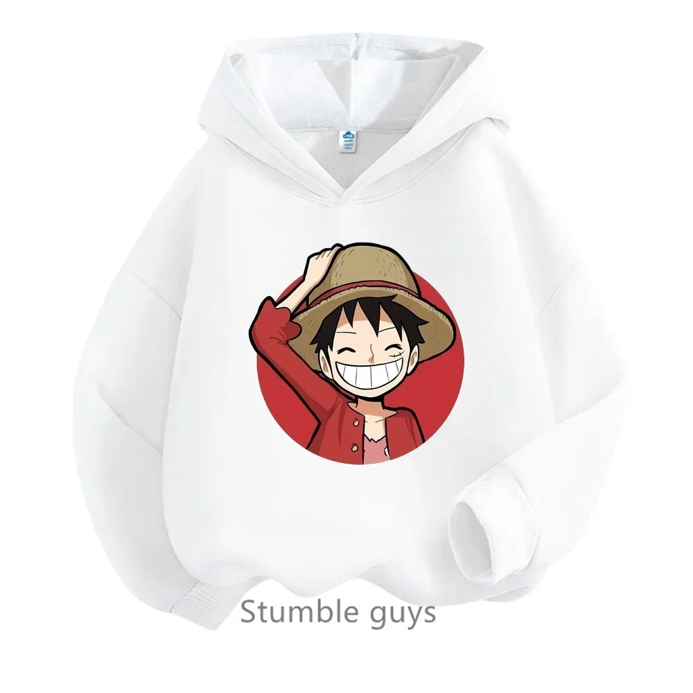 One Pieces Hoodie Anime Kids Clothes Boys Spring Autumn Girls Clothing Cartoon Luffy Zoro Sweatshirt Suit Teen Hooded Sonic Tops