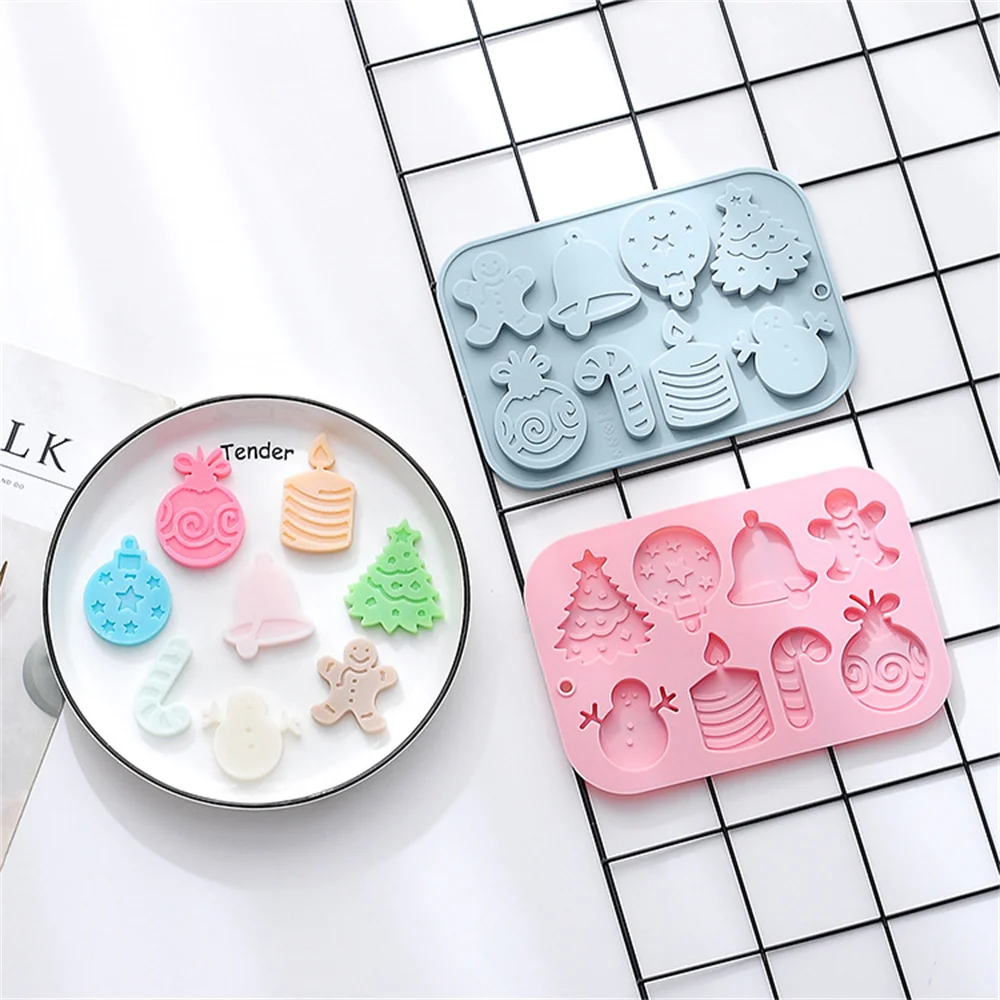 1/3/5PCS Multifunction Silicone Mold Silica Gel Christmas Mold Cute Cartoon Silicone Material Cookie Cutters