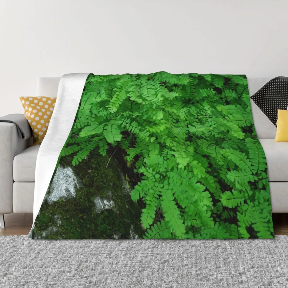 

Mossy Rock and Ferns Throw Blanket decorative Blankets For Sofas Beautifuls christmas gifts Blankets