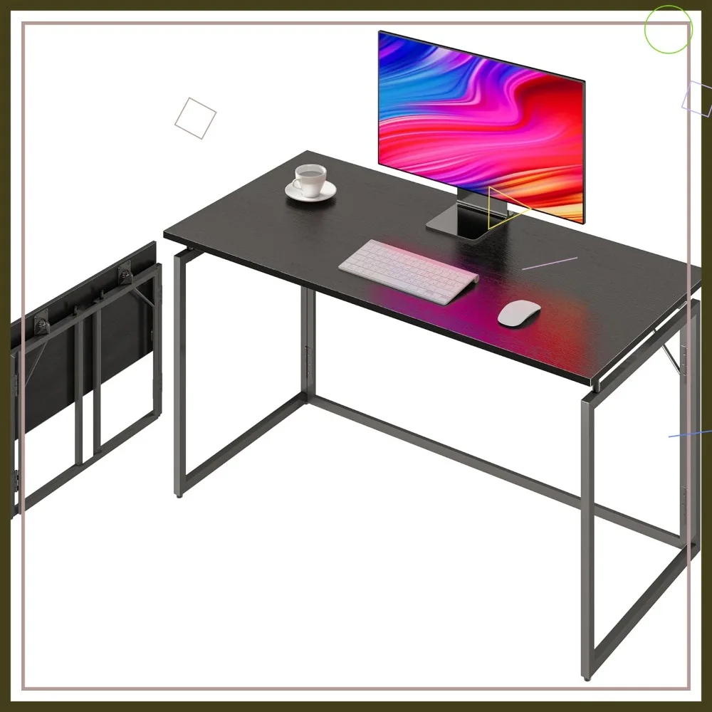 

Foldable Desk 31.5" Wood Top Compact Desk for Home Office, No Assembly Required