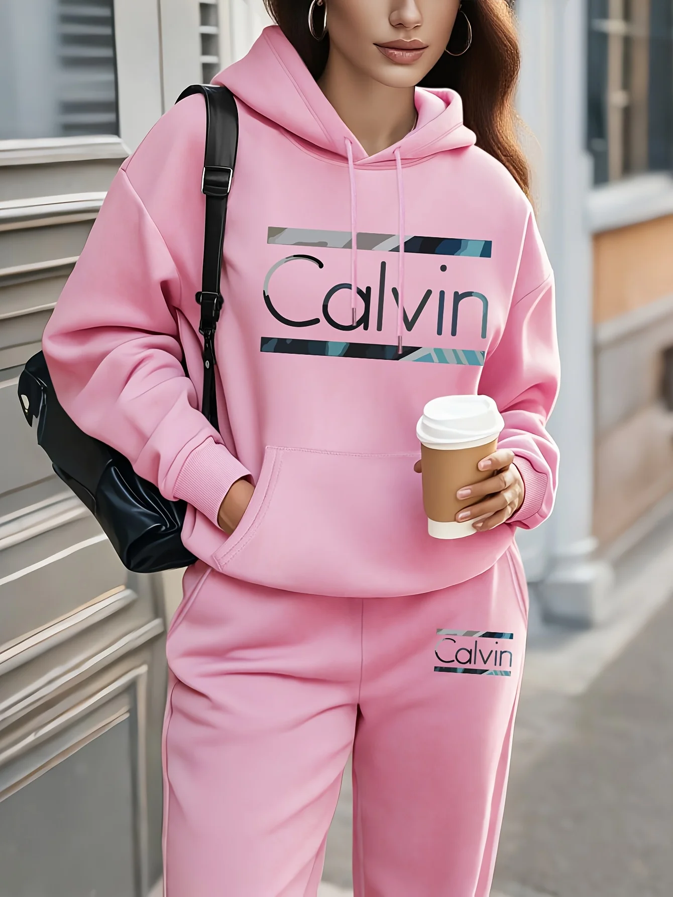 Women Letter Print Tracksuit High Quality 2 Piece Outfit Hooded Sweatshirt Sweatpants Fashion Jogging Casual Daily Wear Set