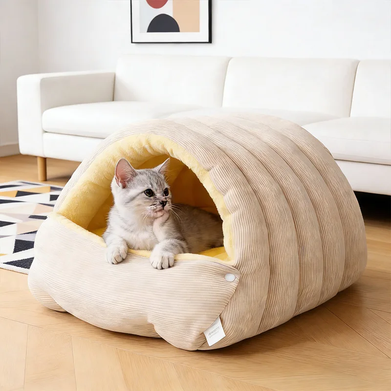 

New Semi-closed Pet Bed Warm Household Washable Security Pet Bed Great Relaxing Sleek Pet Products Haustierbett XY40CWC