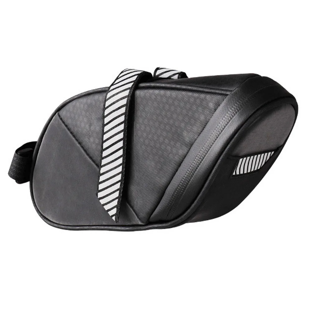 

Bicycle Tail Bag Large Capacity Waterproof Saddle Pouch Durable Composite Reflective Double Zippers Bike Riding Backseat Bag