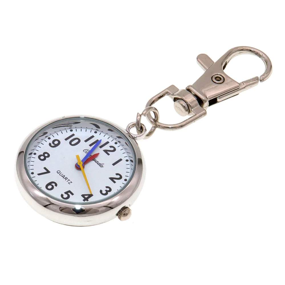 

10PCS/Lot Wholesale Price Bulk Silver Nurse Doctor Fob Pocket Quartz Analog Pendant Clip Watches