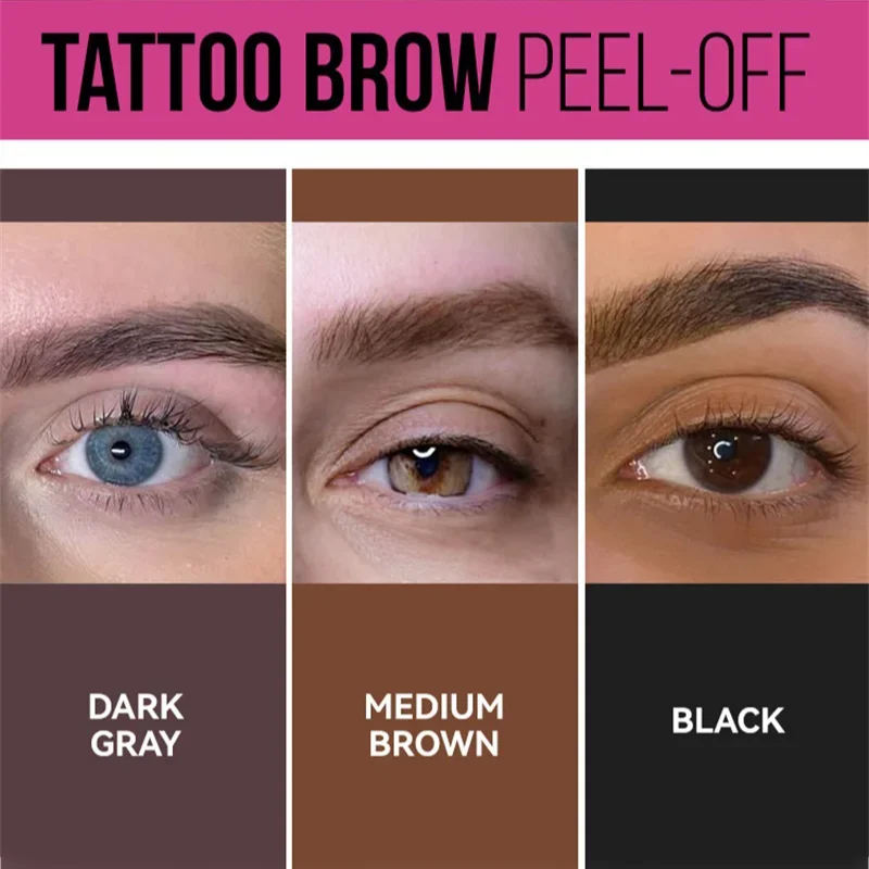 3 Days Lasting Peel-off Dye Eyebrow Gel Semi-permanent Waterproof Brow Tattoo Tint Sweatproof Peel Off Vegetable Dye Eyebrow New