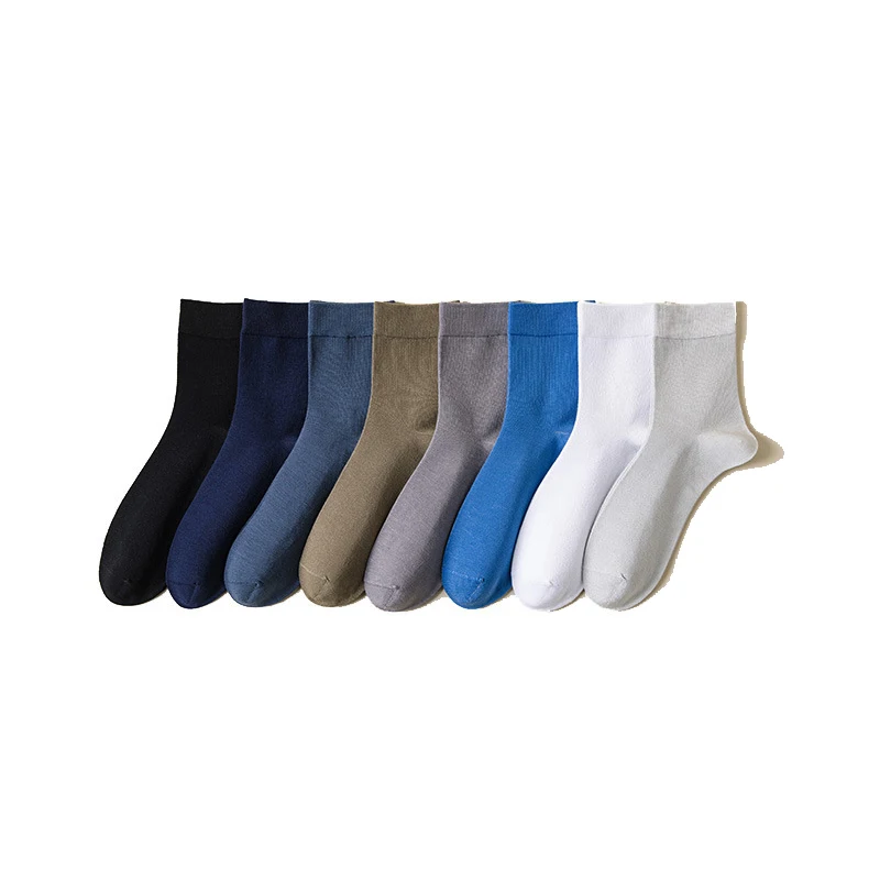 

Modal Socks Men Summer Mid Tube Antibacterial Dress Sock Solid Color Casual Comfortable Soft Business Socks Hand Link