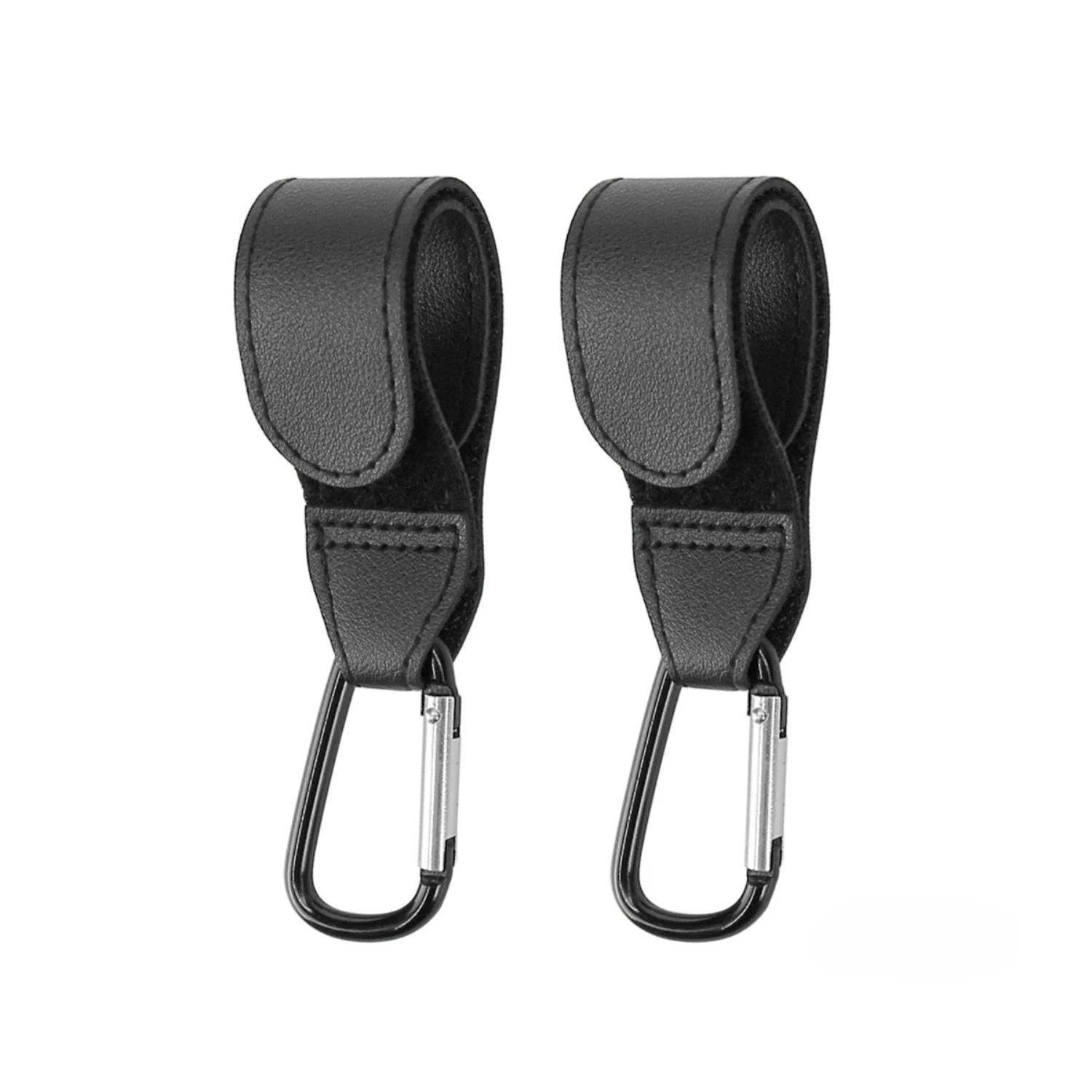 خطافين لعربة الأطفال من جلد البولي يوريثان، سعة تحميل 30 كجم تدور 360 درجة، مناسبة لعربات الأطفال وما إلى ذلك