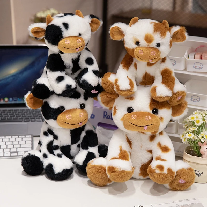 20/25cm luminoso nuevo estilo iluminado Led vaca lechera Animal relleno juguete de peluche colorido pajarita brillante oso regalo de Navidad