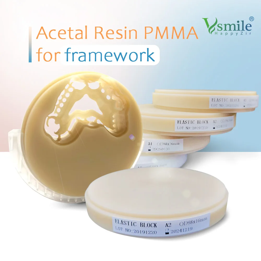 

Vita16shade Стоматологический гибкий блок из ПММА, прозрачная розовая ацетатная смола для CADCAM, стоматологическая лаборатория, протез, Рамочный фрезерный диск из ПММА