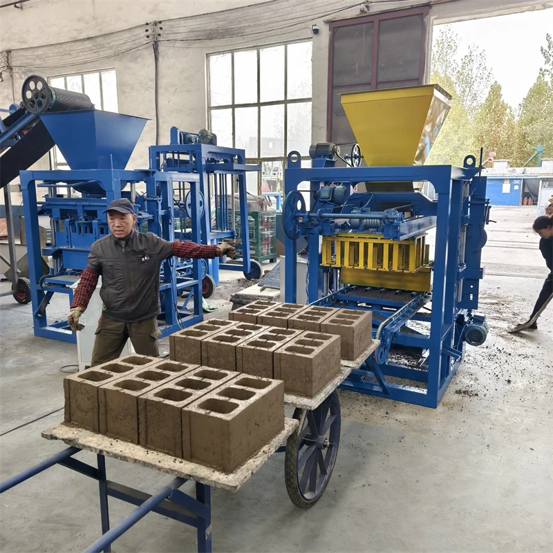 Automatic 4-26 Mobile Electric Motor Laying Concrete Hollow Block Making Solid Moving Brick Making Machine Price for Sale