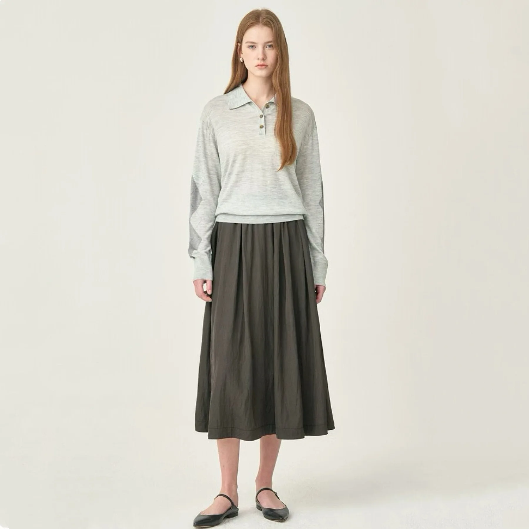 Ca25 秋ニット irt レモンチーズ ルーズ ロング Sve ターンダウンカラー 多用途 カジュアル Sle レディース ファッション