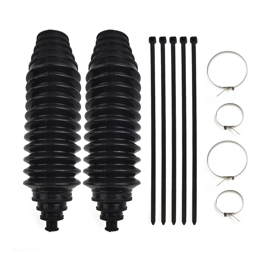 2 Sets Silicone Rack Pinion Steering Gaiter Pinion Boots+Cable Ties+Clamp Kit For Rack Steering Boot Gaiter And Pinion Boots