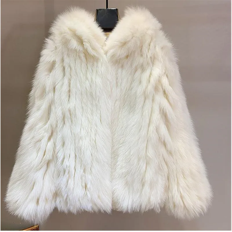 Luxury Fur Coat Women Mid-Length Hooded Autumn Winter Imitation Fox Fur Jackets Female Long Sleeve Elegant Ladies Clothes 2906