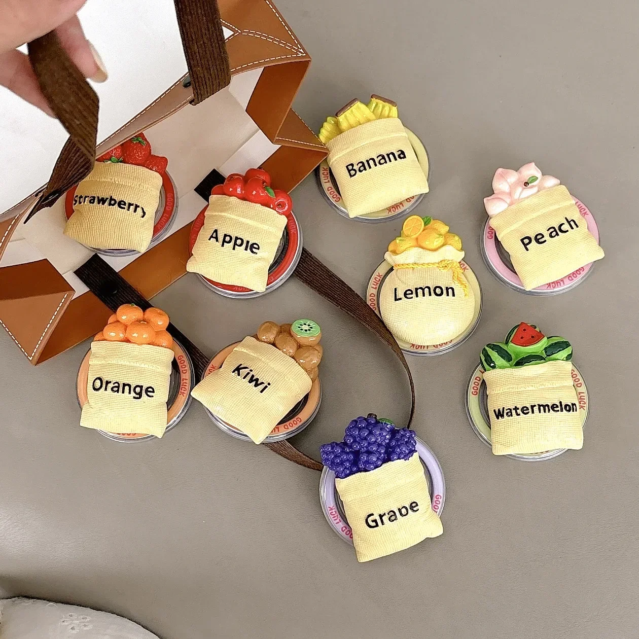 

Creativity Meets Function Korean INS 3D Banana Peach Magnetic Phone Holder Universal Foldable Griptok for iPhone Samsung