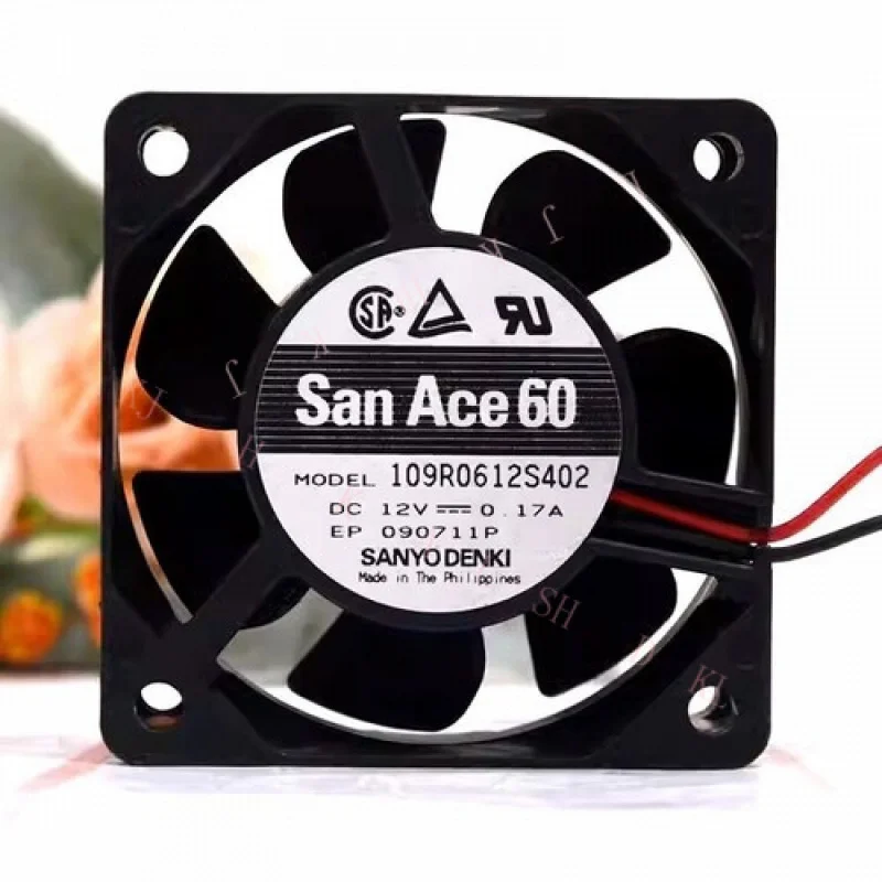 

N FOR Sanyo 109R0612S402 6025 DC12V 0.17A 6CM 2-Wire Silent Cooling Fan