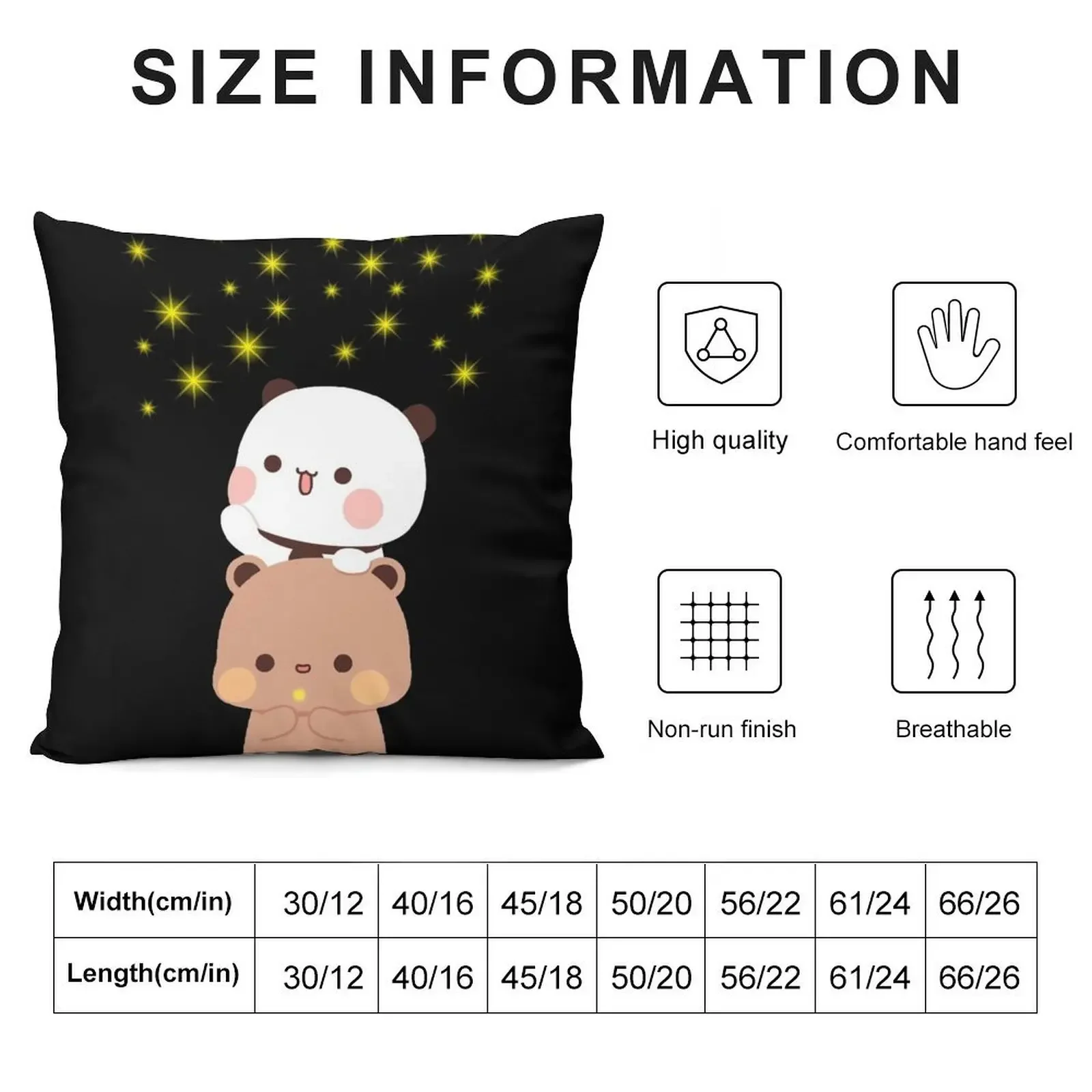 Bubu Dudu Panda Bears Reaching the Stars Throw Pillow autumn pillowcase Pillow Cover luxury home accessories pillow