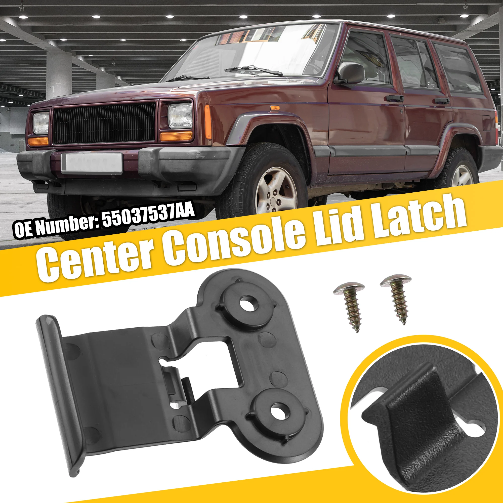 Zatrzask pokrywy podłokietnika konsoli środkowej UXCELL do Jeep Cherokee 1997-2001 55037537 AA Black