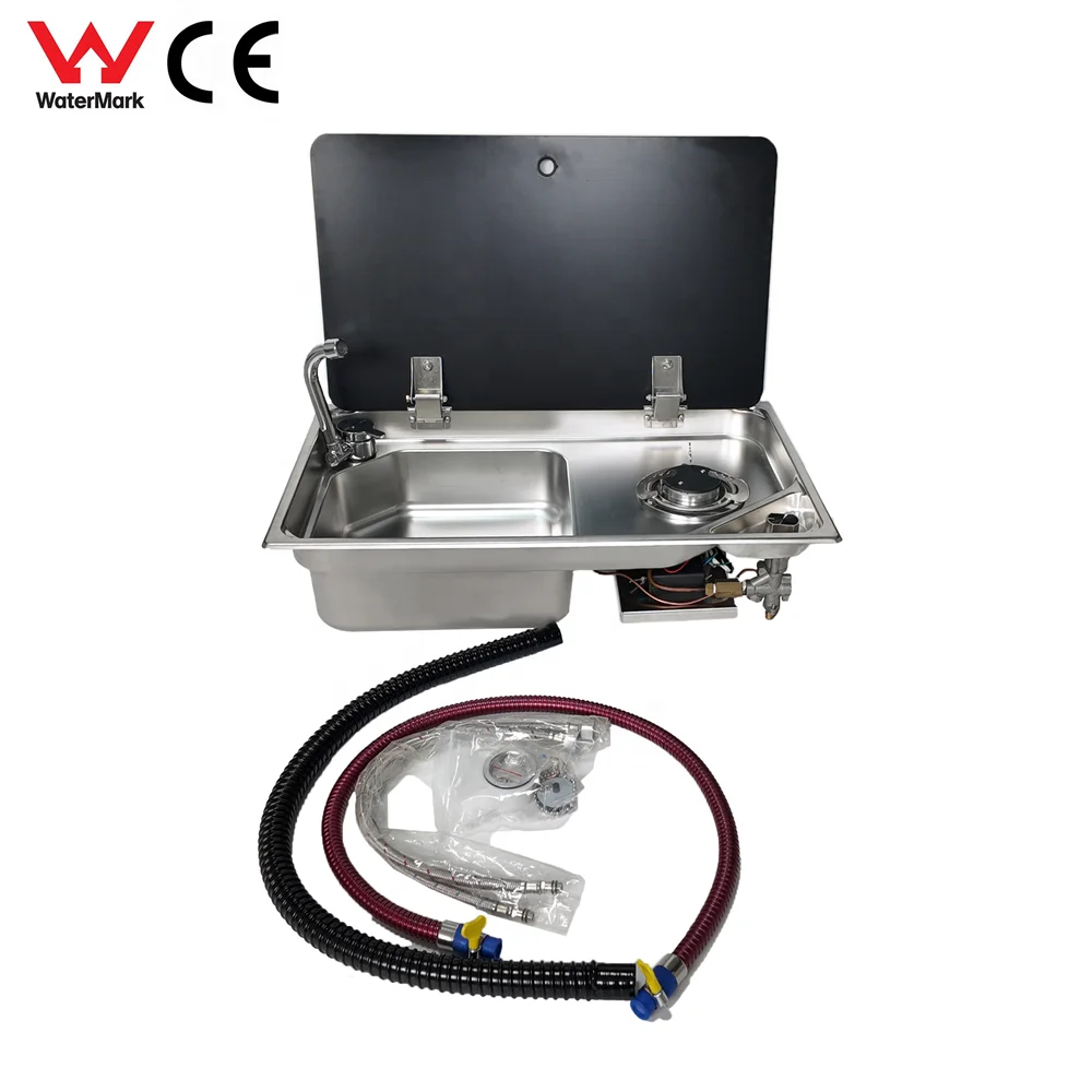 Custom Folding Compact Kitchen Sink and Stove with Cover for Caravan Boat Yacht RV Camper Van