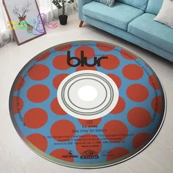 B-Blur CD Rug Music Round Mat Round Rug Round Carpet Bathroom Mat Black Mat Home Decor Rug Living Room Kitchen