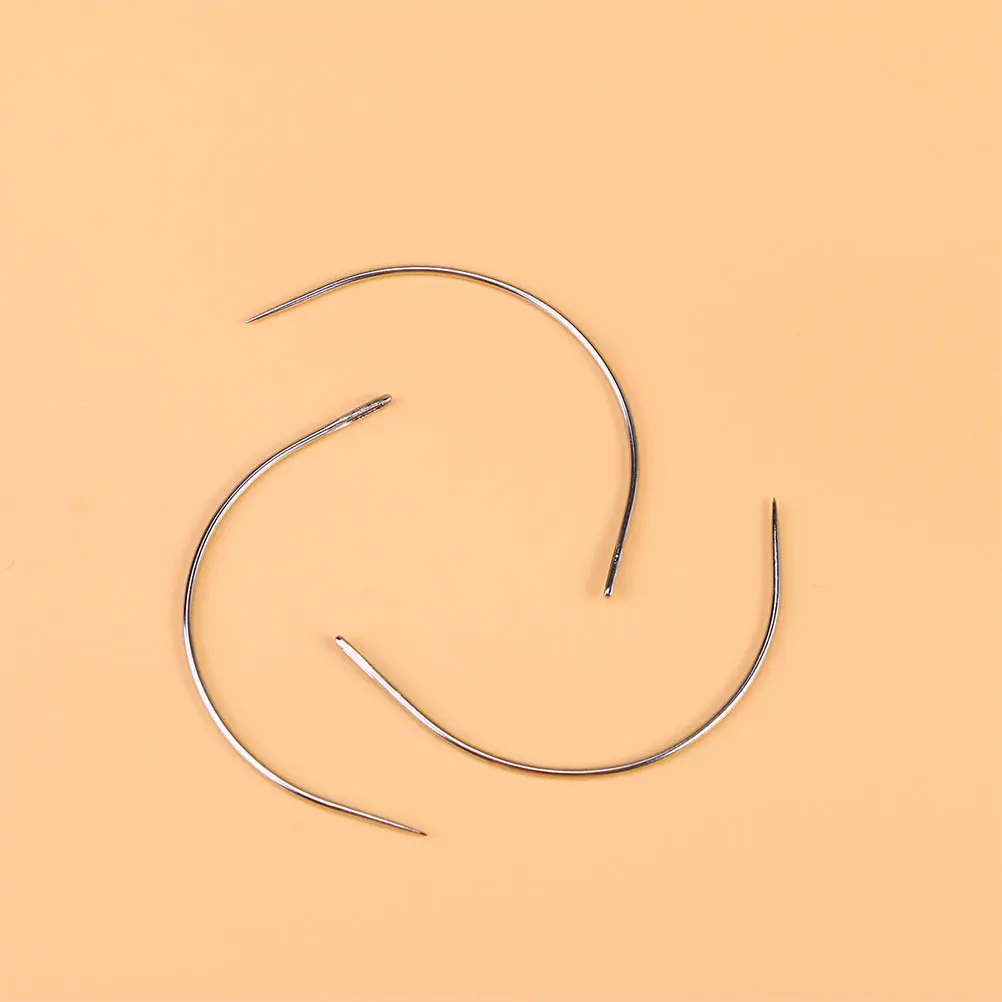 

96Pcs Stainless Steel Curved Needles C Type Wigs Needles Sewing Projects Craft Tools Sewing Needle Big Eye Needle