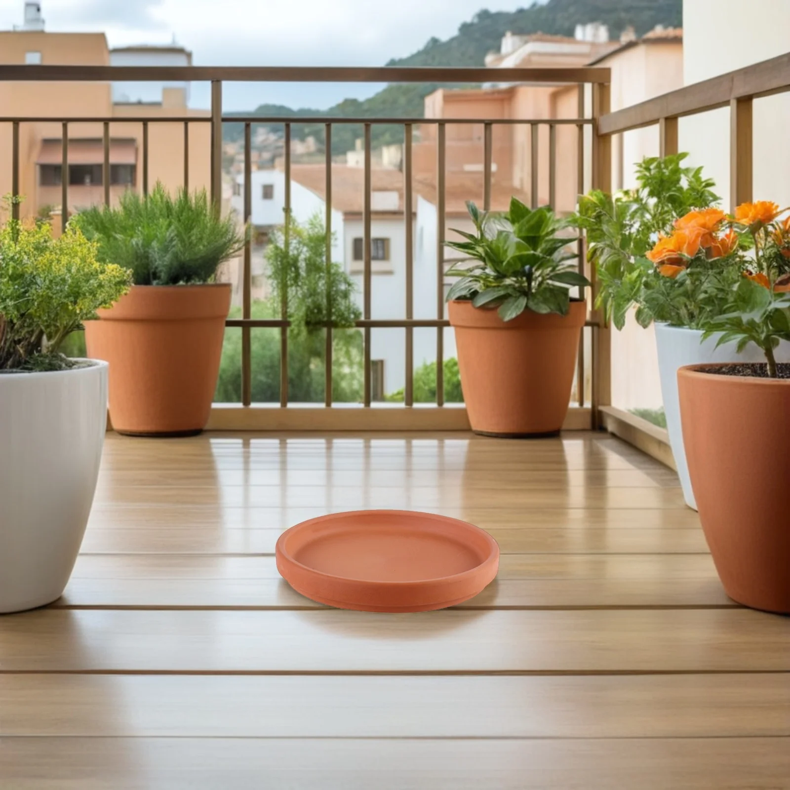 

5Pcs Red Clay Pottery Flowerpot Trays Flower Pot Mats Waterproof Plant Saucers Planter Holders Indoor Outdoor
