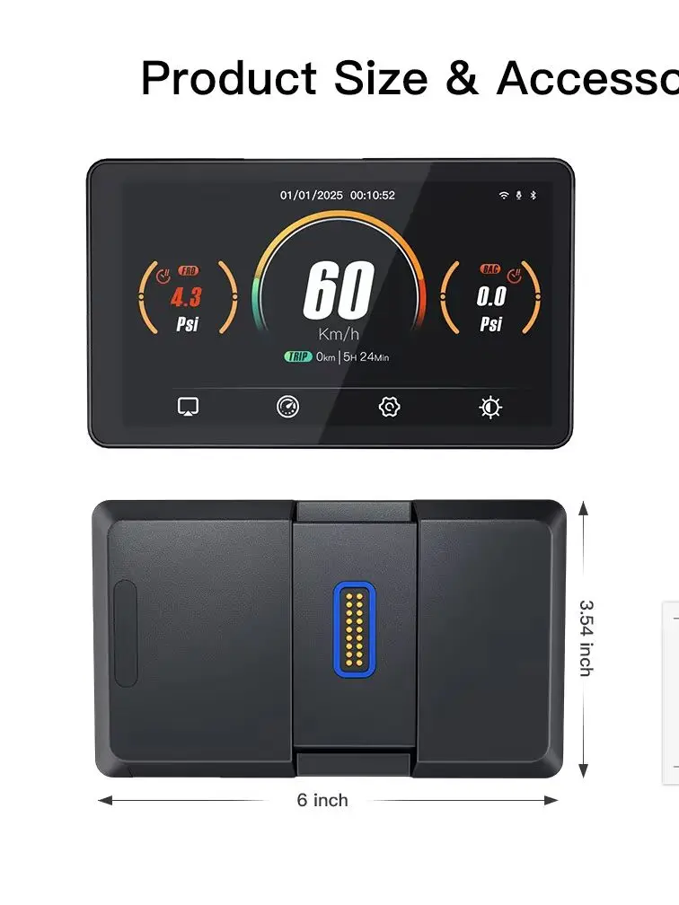 CARABC 6" Motorrad Wireless Carplay Android Auto für BMW F750GS XR M1000 R1200GS R1250GS R1300GS S1000XR GPS-Navigation