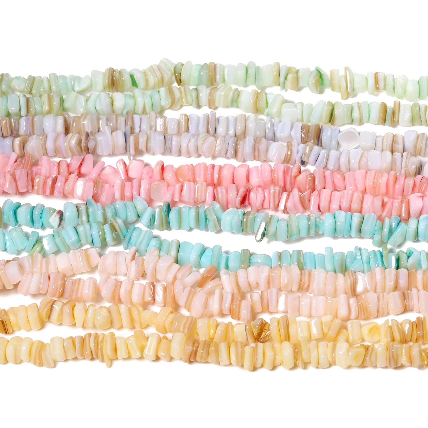 3-5mm Irregular Natural Freshwater Shell Beads Square Chip Multicolors Mother Of Pearl Beads for Jewelry Making DIY Bracelets