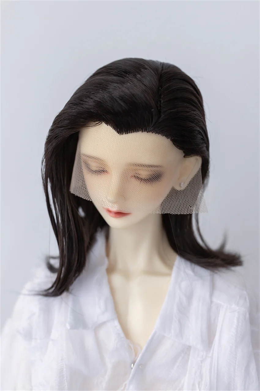 

Bjd игрушечный парик 3 точки, молочный шелк, мягкий шелк, лоб, ручной крючок, боковая часть, длина плеч, волосы 1/3, аксессуары для кукол bjd (без куклы)