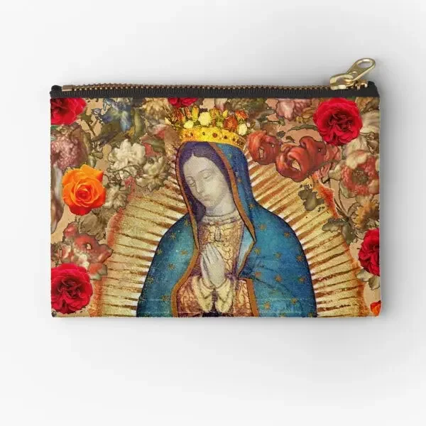 กระเป๋าถือสุภาพสตรีของ Guadalupe Virgin Mary cathol มีซิปกระเป๋าสำหรับจัดเก็บเหรียญถุงเท้ากระเป๋าสุภาพสตรีกระเป๋าเครื่องสำอางขนาดเล็กที่สำคัญ