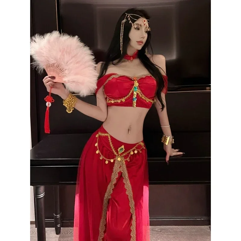 Role Playing Sexy Western Region Dancer Peacock Princess Greek Goddess Costume Hot Egyptian Indian Dancer Exotic Costume Stage