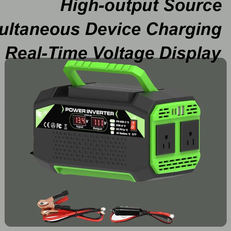 

12V Inverter 300W Car Voltage Inverter 12V To 220V/110V Digital Display Plug Outlet With 4 USB Ports Fast Charging Auto