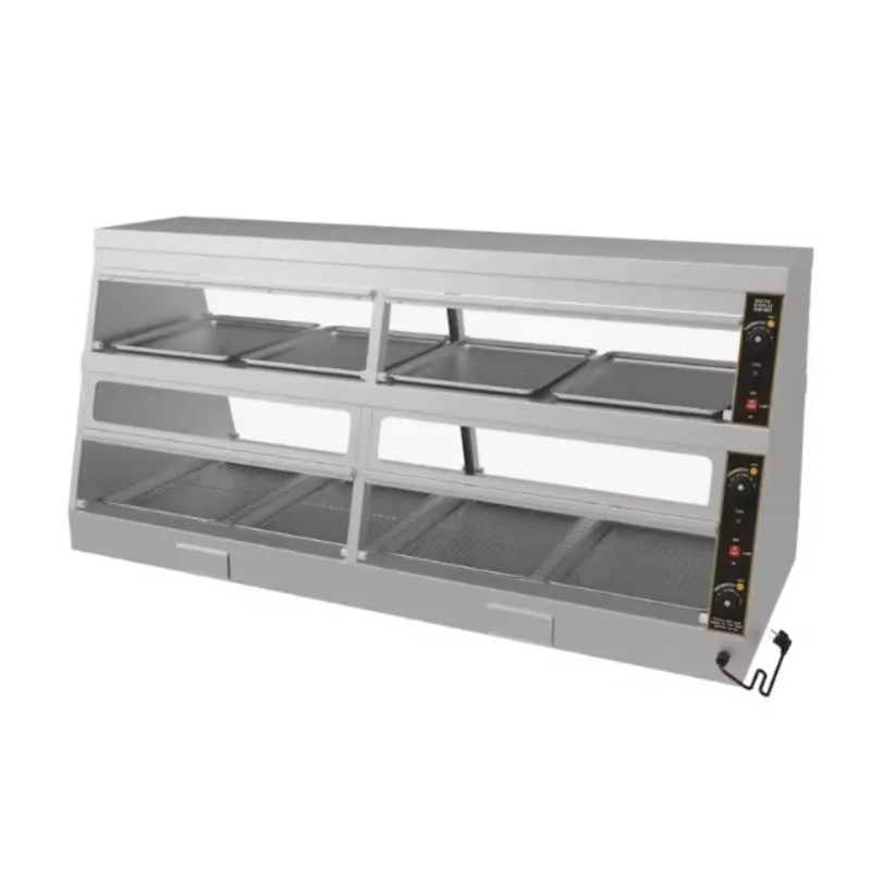 Good Performance Commercial Food Warmer Display Showcase Heat Preservation Transparent Show Cases Warmers for Catering