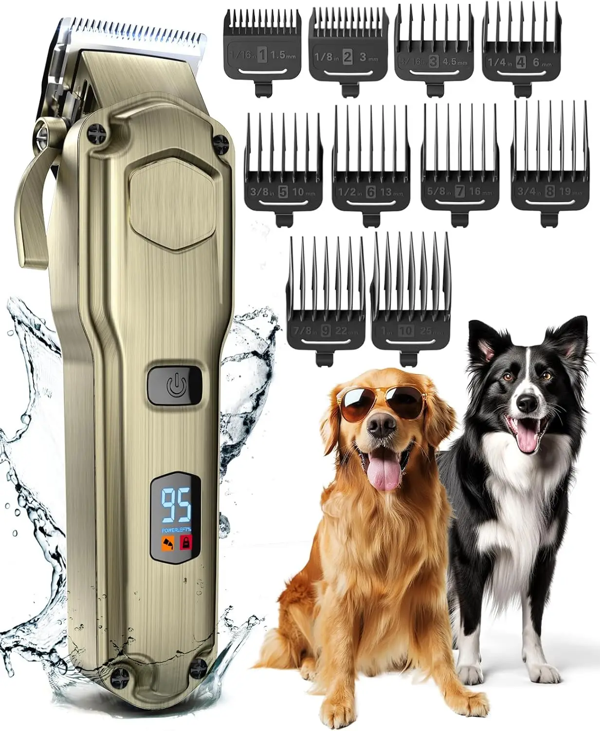 

Low Noise Rechargeable Cordless Pet Shaver for Thick Coats, Waterproof with Stainless Steel Blade