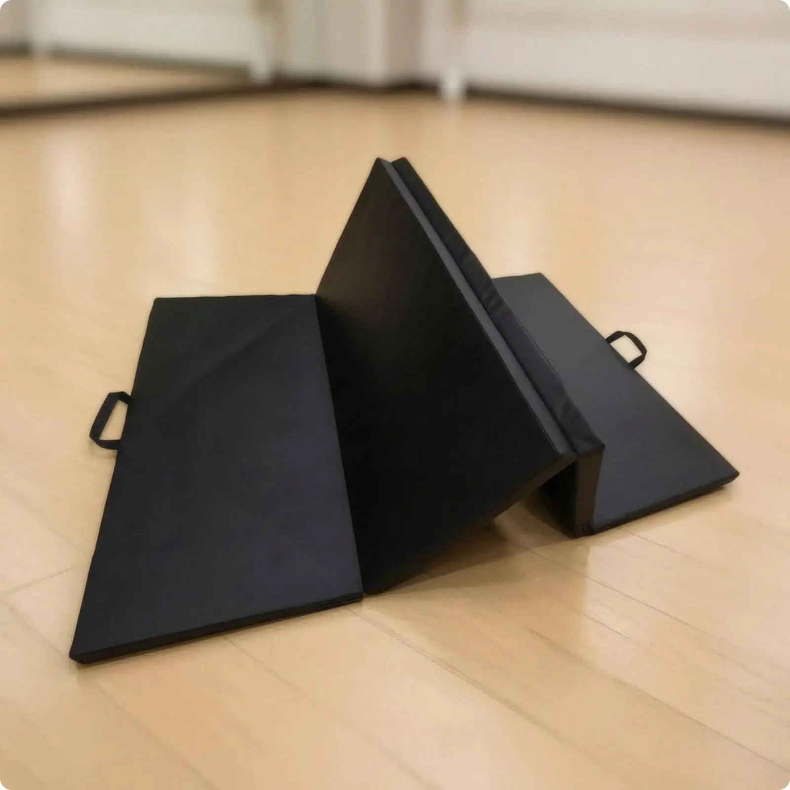 Foldable Exercise Mat 5cm Cushion PVC Leather Fitness Pad for Home Yoga Dance Gymnastics Strength Training Portable Floor Mat